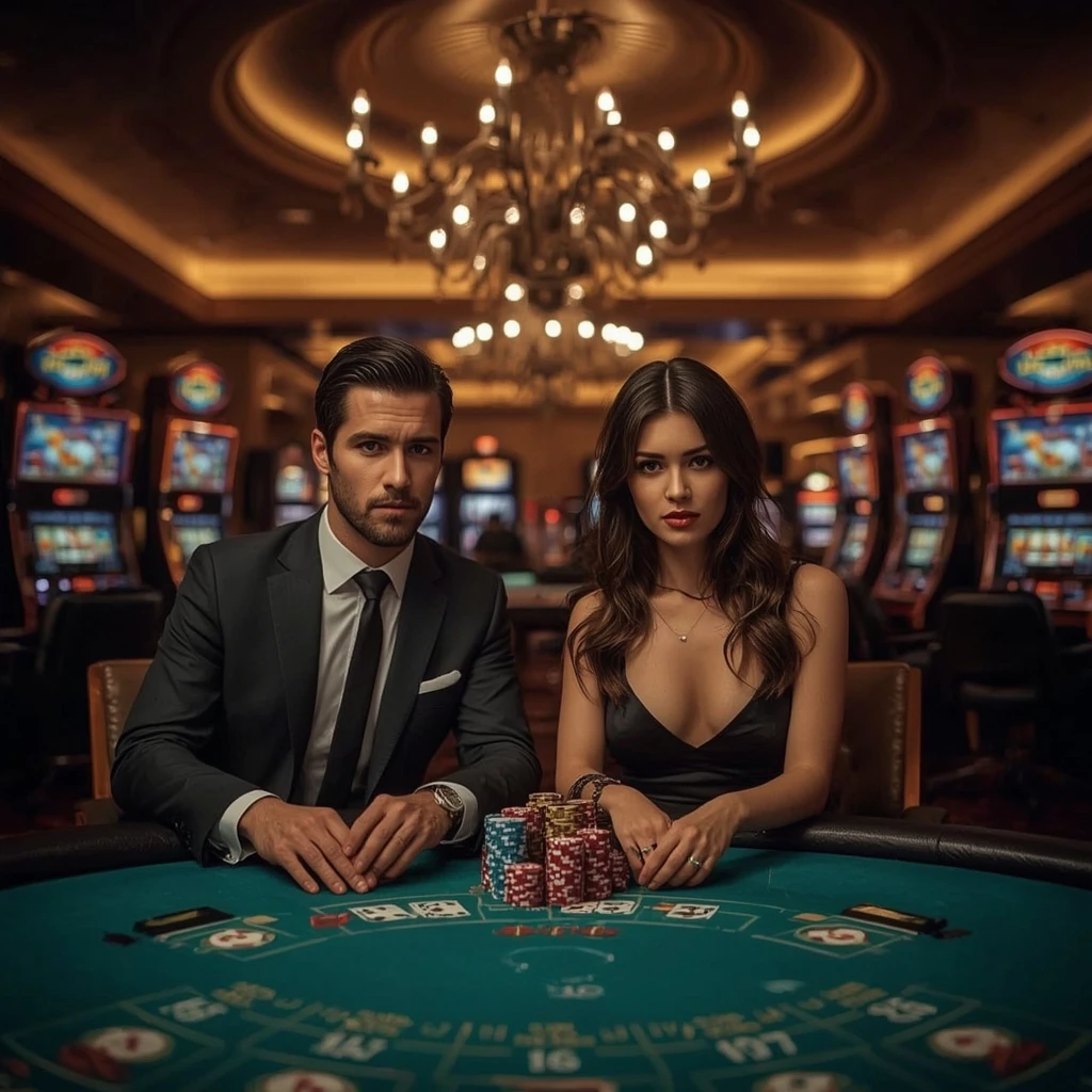 Deux joueurs de poker dans un Mr James Casino
